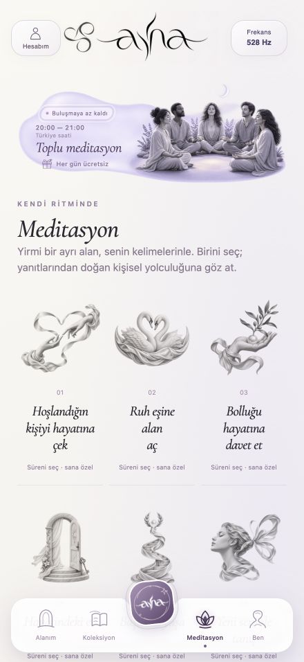 AYNA — App-Ansicht