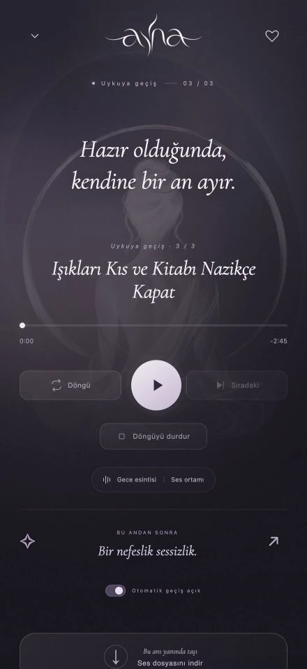 AYNA — écran de l’application