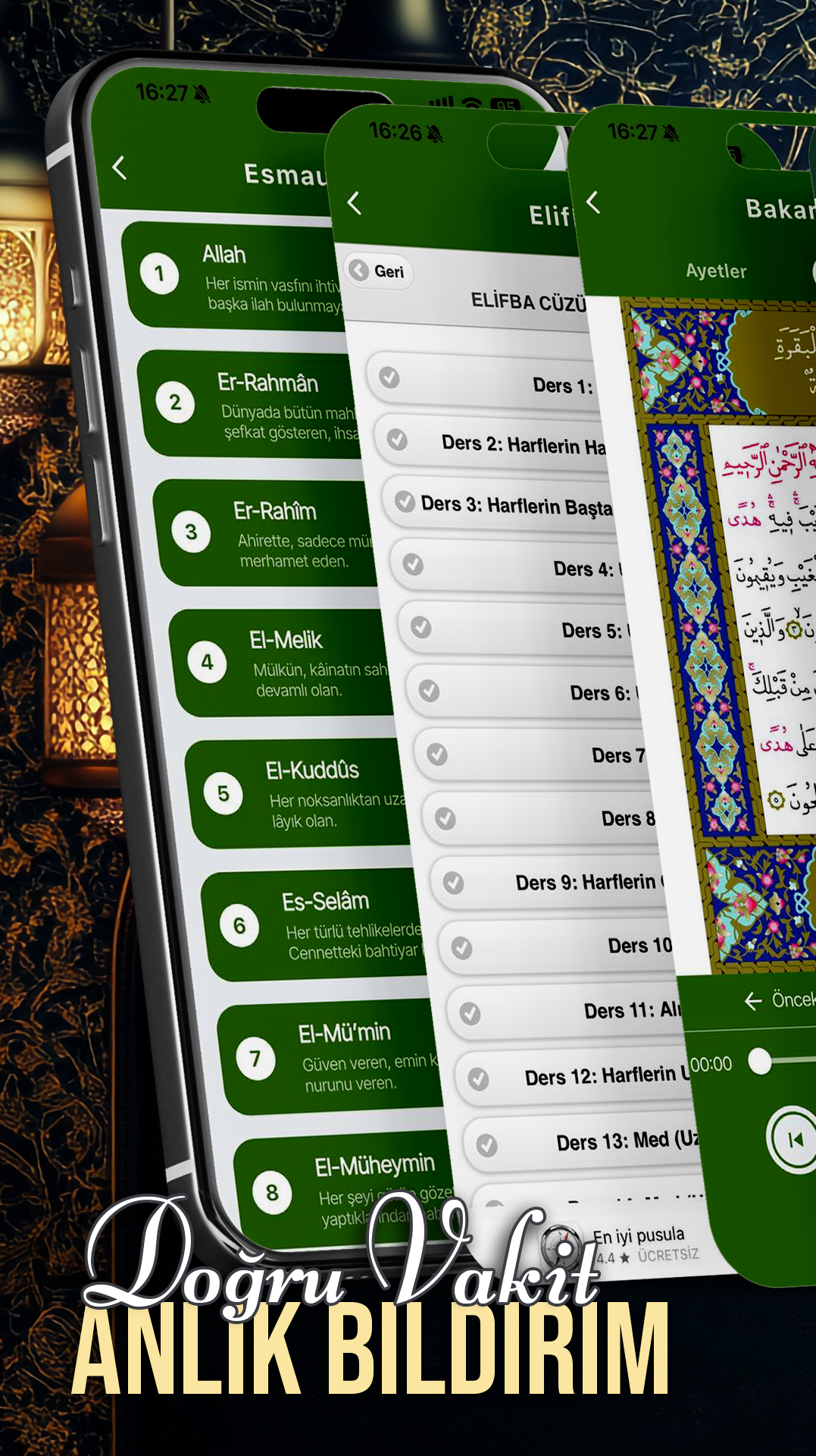 Minare · Namaz vakitleri